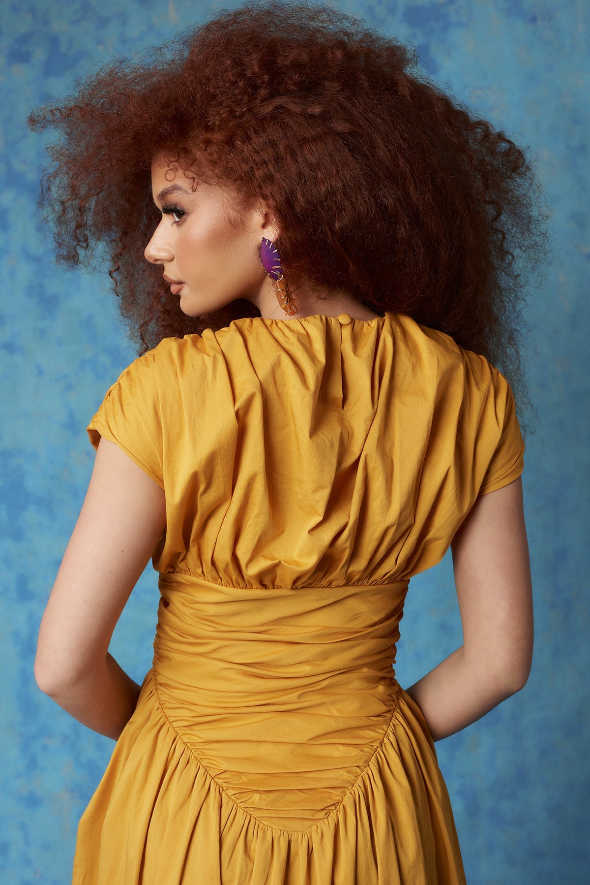 Adesuwa Ruched Cotton Long Dress (Buy 2 Free Shipping)