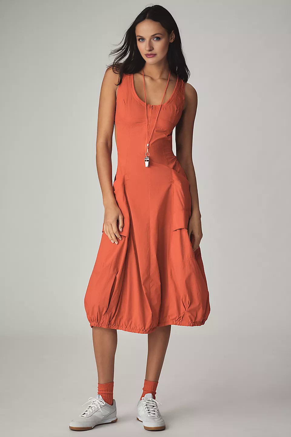 Daily Practice Fastpack Bubble-Hem Midi Dress (Buy 2 Free Shipping)