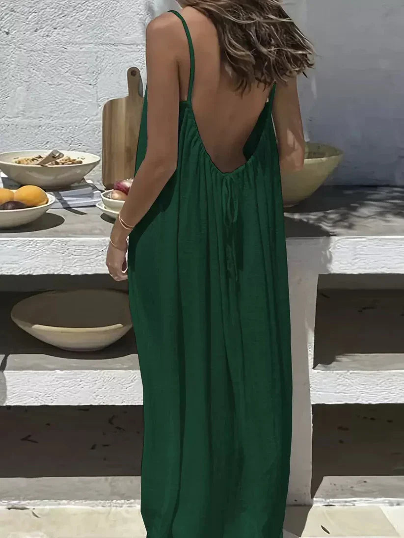 ☀️ Women's Solid Color Backless Cami Dress