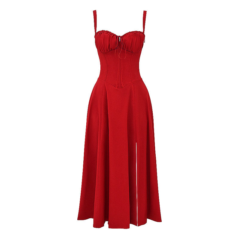 Suspender Strap Ruched Bustier Sun Dress(BUY 2 FREE SHIPPING)