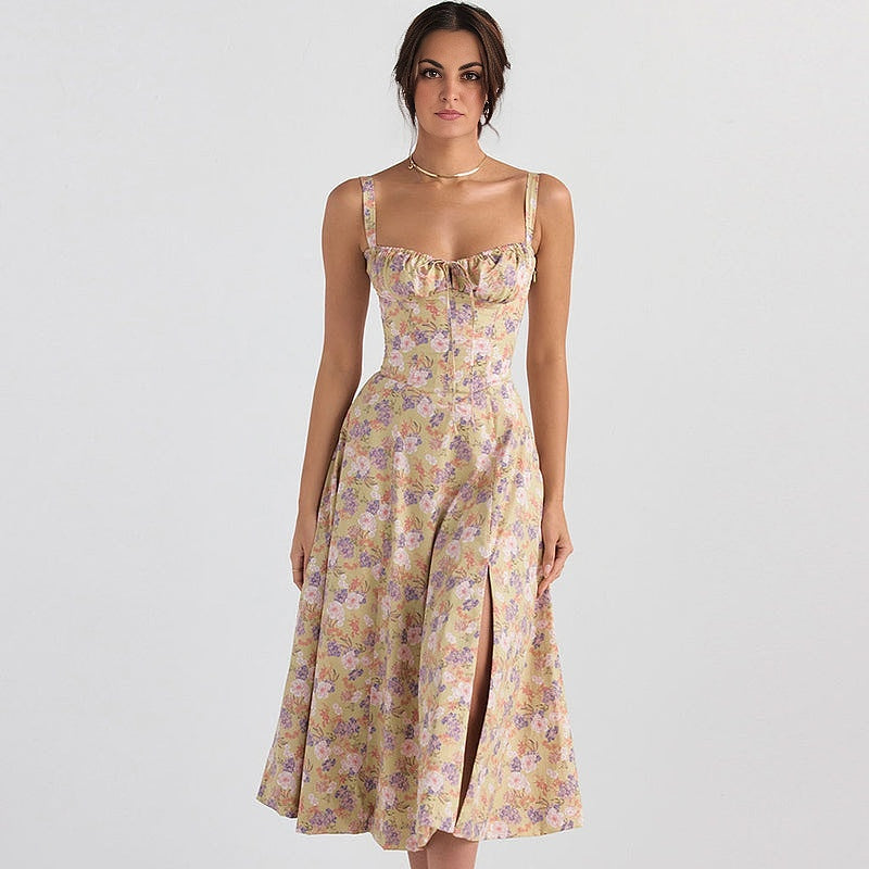 Suspender Strap Ruched Bustier Sun Dress(BUY 2 FREE SHIPPING)